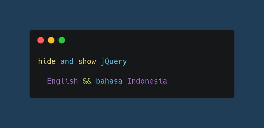 Hide And Show jQuery